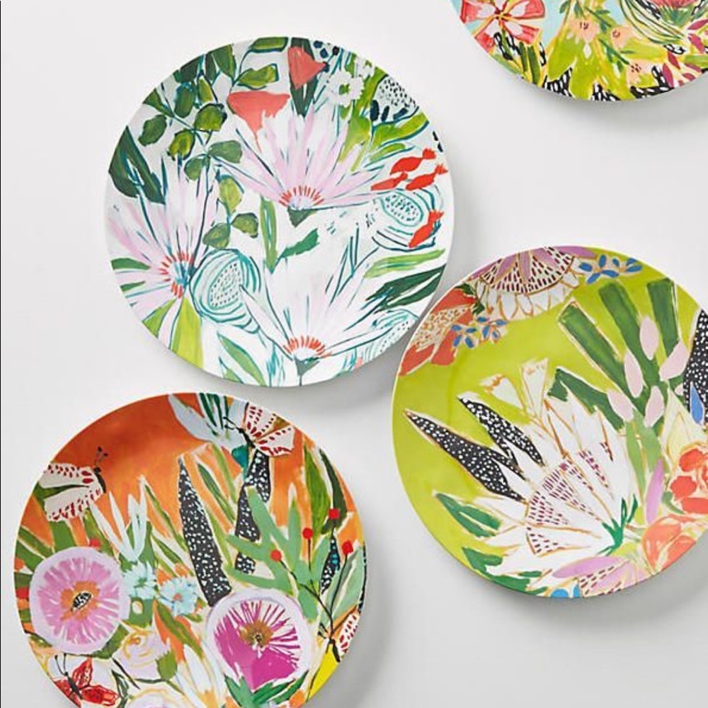 NOT FOR SALE Anthropologie Lulie Wallace Melamine dinner plates - Picture 1 of 7
